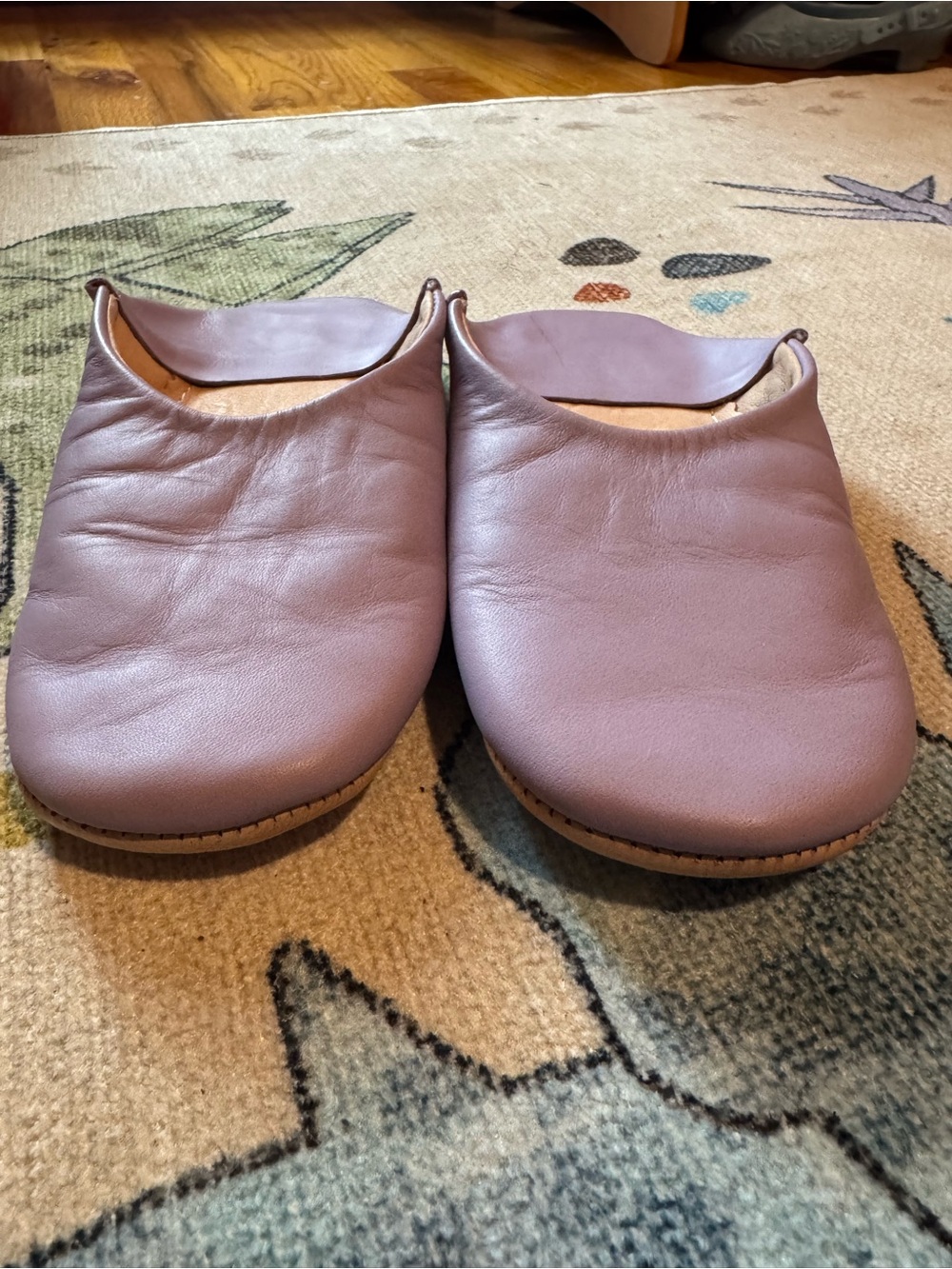 Leather slippers